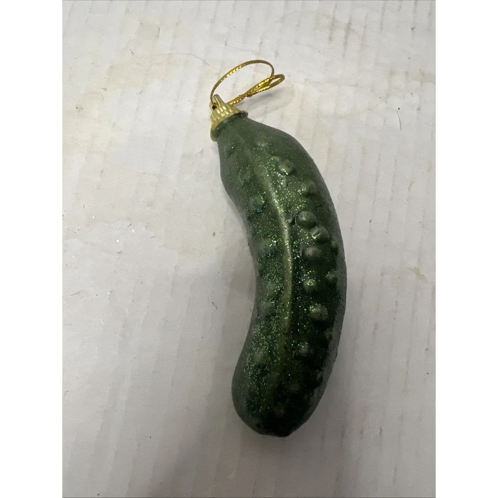 Christmas Pickle Ornament Green Foam Vintage Tradition